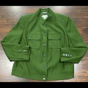 Talbots Button Front Wool Blend Blazer Jacket Women’s Size 12 Flat Pockets